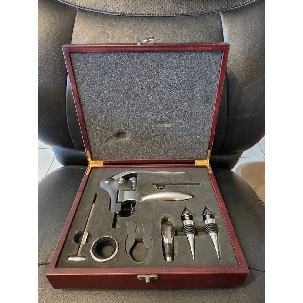 7 Piece Wine Tool Set in Wooden Case - *Never Used*